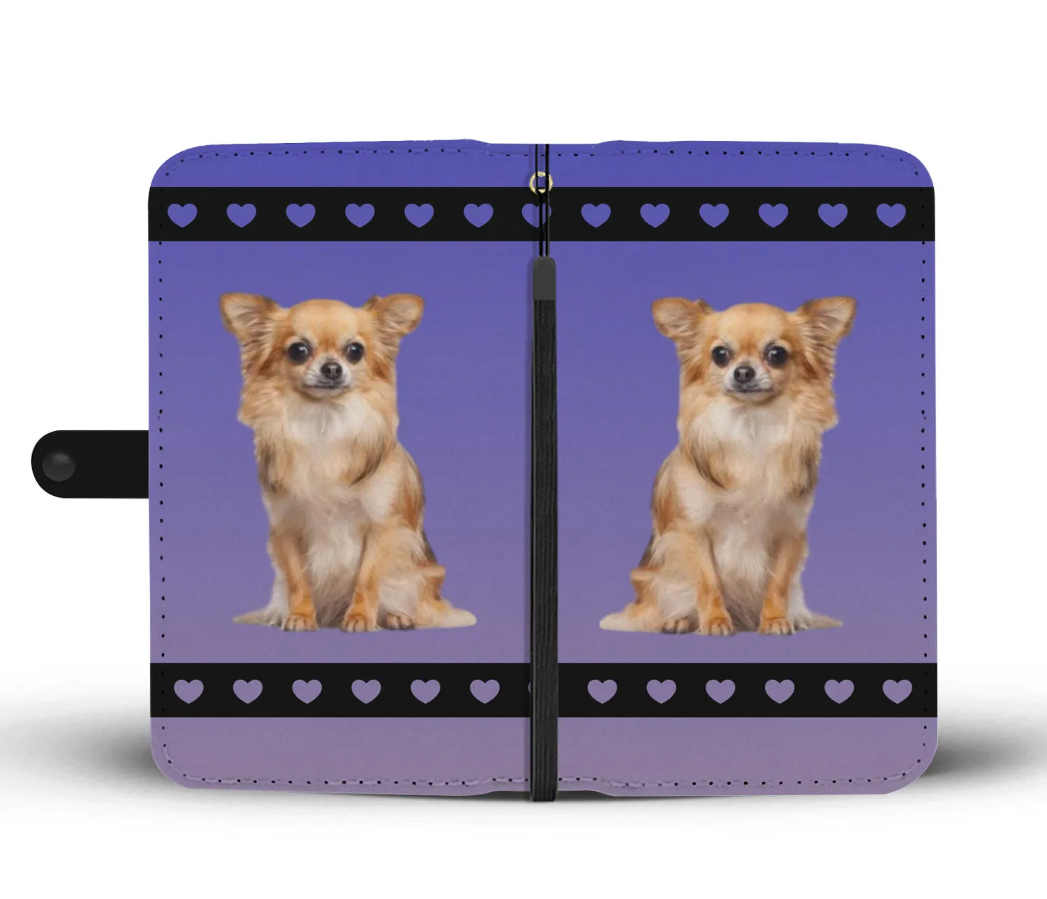 Chihuahua Phone Case Wallet - Long Hair