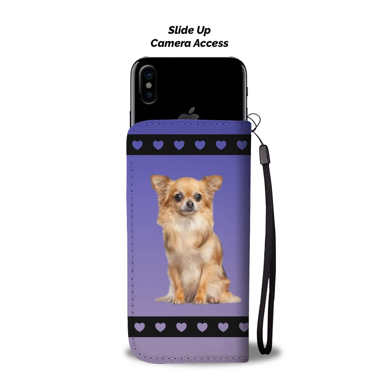 Chihuahua Phone Case Wallet - Long Hair