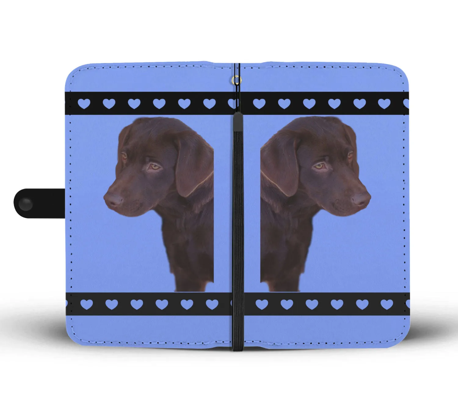 Chocolate Lab Phone Case Wallet - Blue