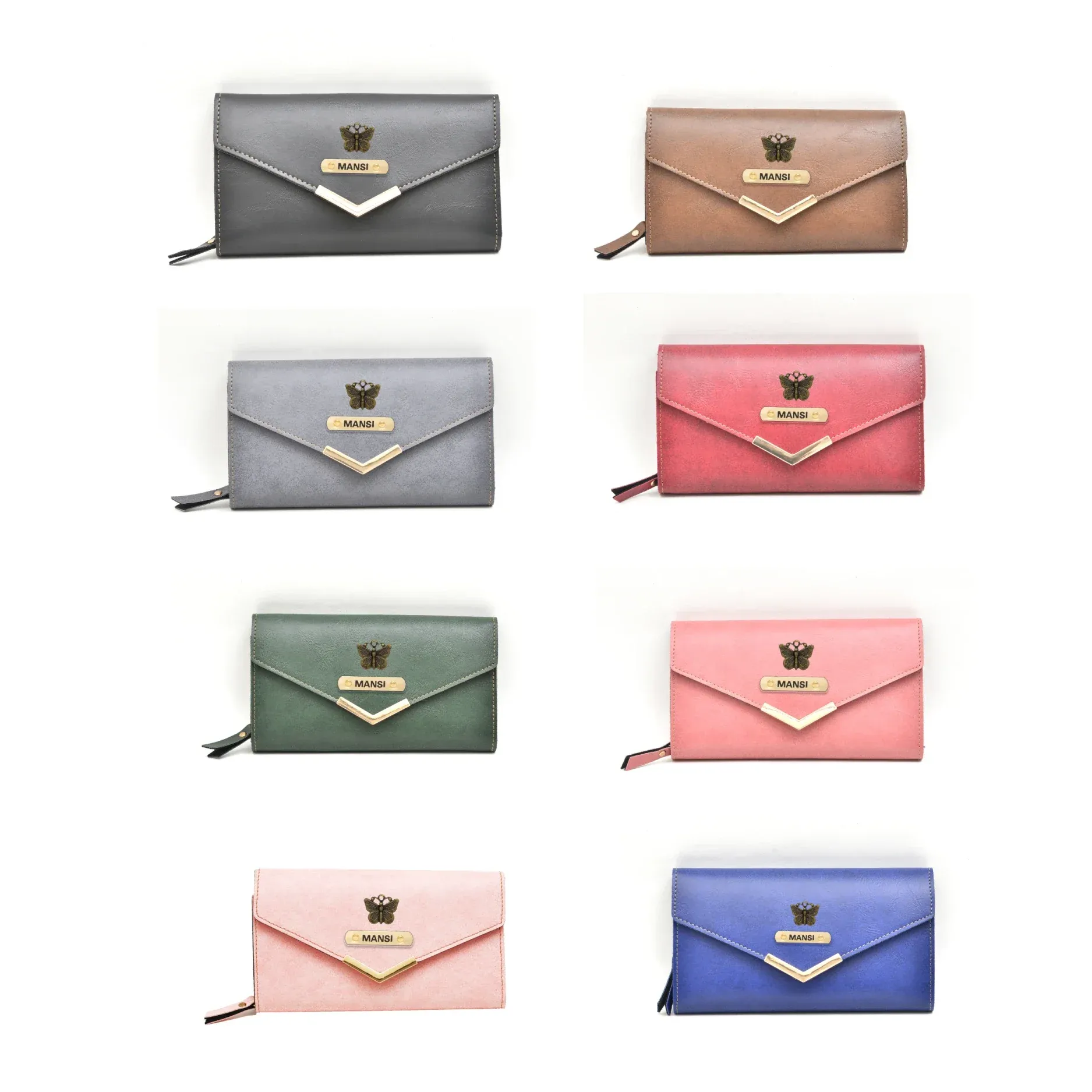 Classy Leather Customised Stylish Lady Wallet  (Grey)