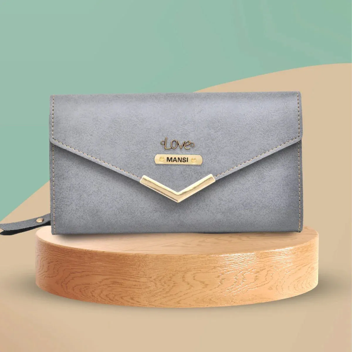 Classy Leather Customised Stylish Lady Wallet  (Grey)