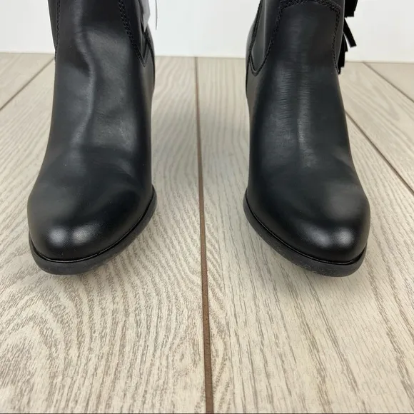 Code West Hugs N Kisses Fringe Western Boots 9M Black Faux Leather $110