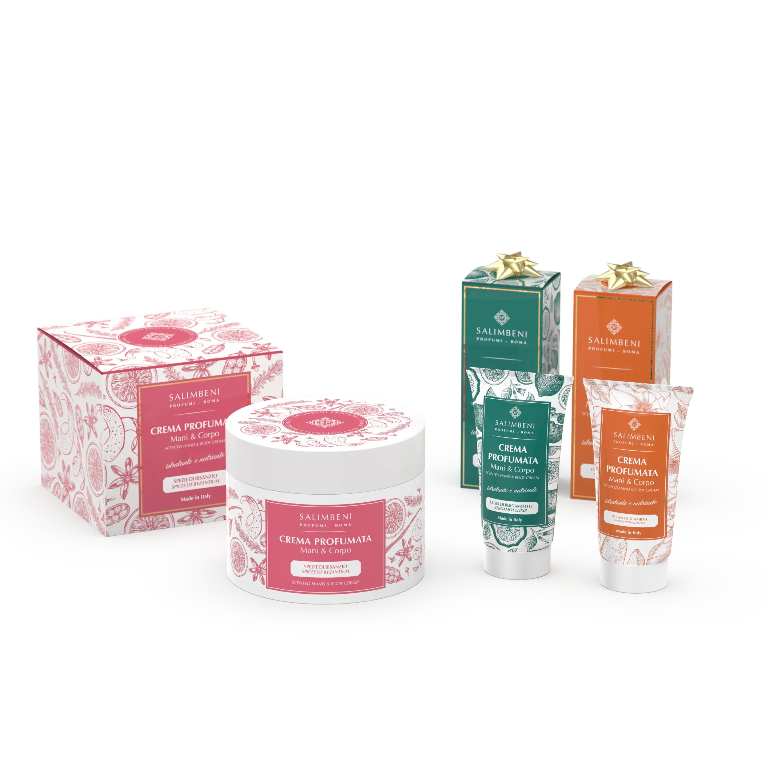 Crema Profumata 200ml Spezie di Bisanzio   Crema Profumata 50ml Elisir di Bergamotto in PROVA OMAGGIO   Crema Profumata 50ml Incanto d'Ambra in PROVA OMAGGIO