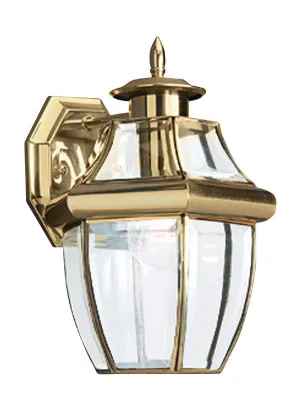 Curved Beveled Glass Polished Brass 1 Lig