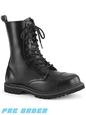 DEMONIA RIOT-10 - BLACK LEATHER ✰ PRE ORDER ✰