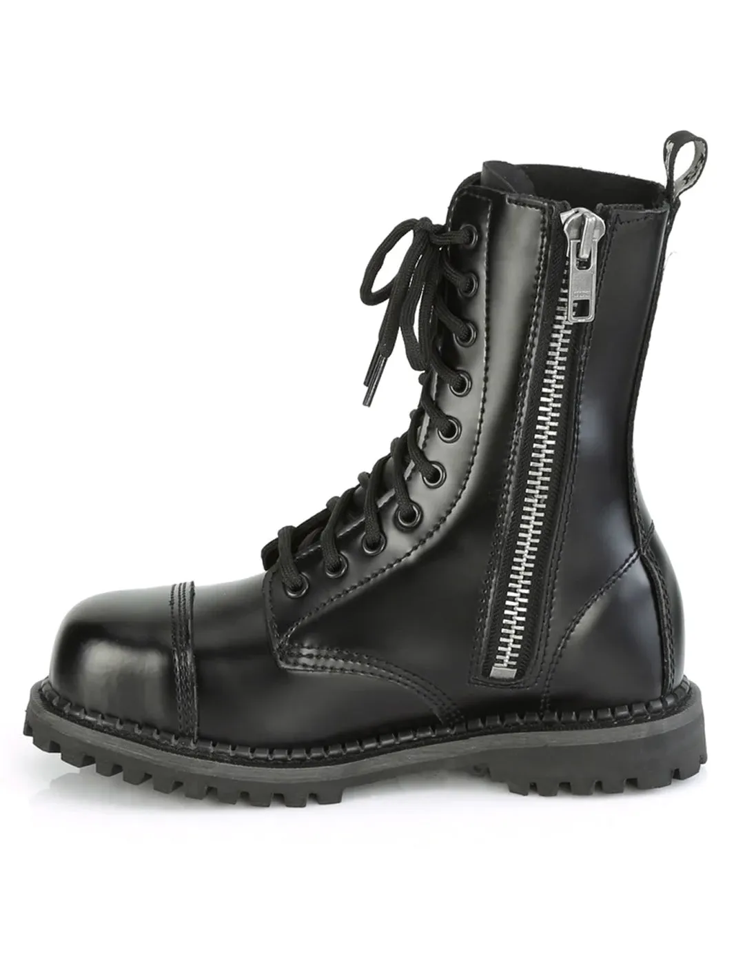 DEMONIA RIOT-10 - BLACK LEATHER ✰ PRE ORDER ✰