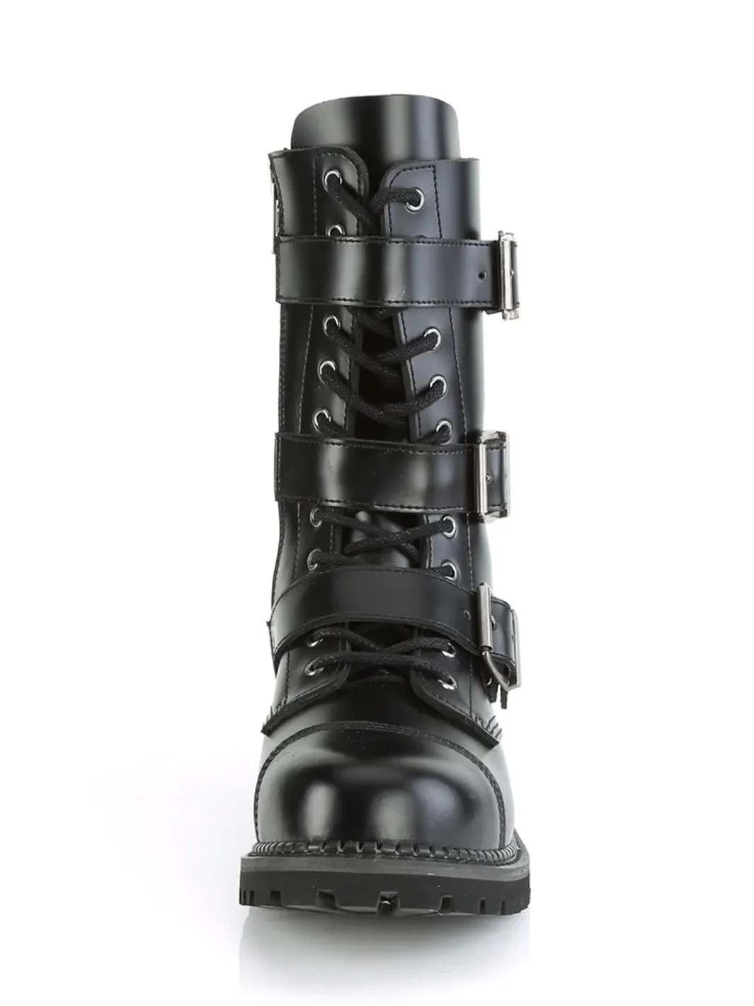DEMONIA RIOT-12BK - BLACK LEATHER ✰ PRE ORDER ✰