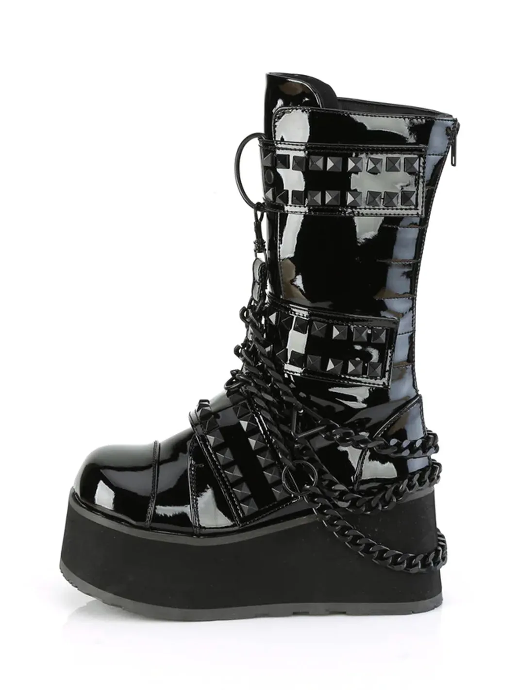 DEMONIA TRASHVILLE-138 - BLACK PATENT ✰ PRE ORDER ✰