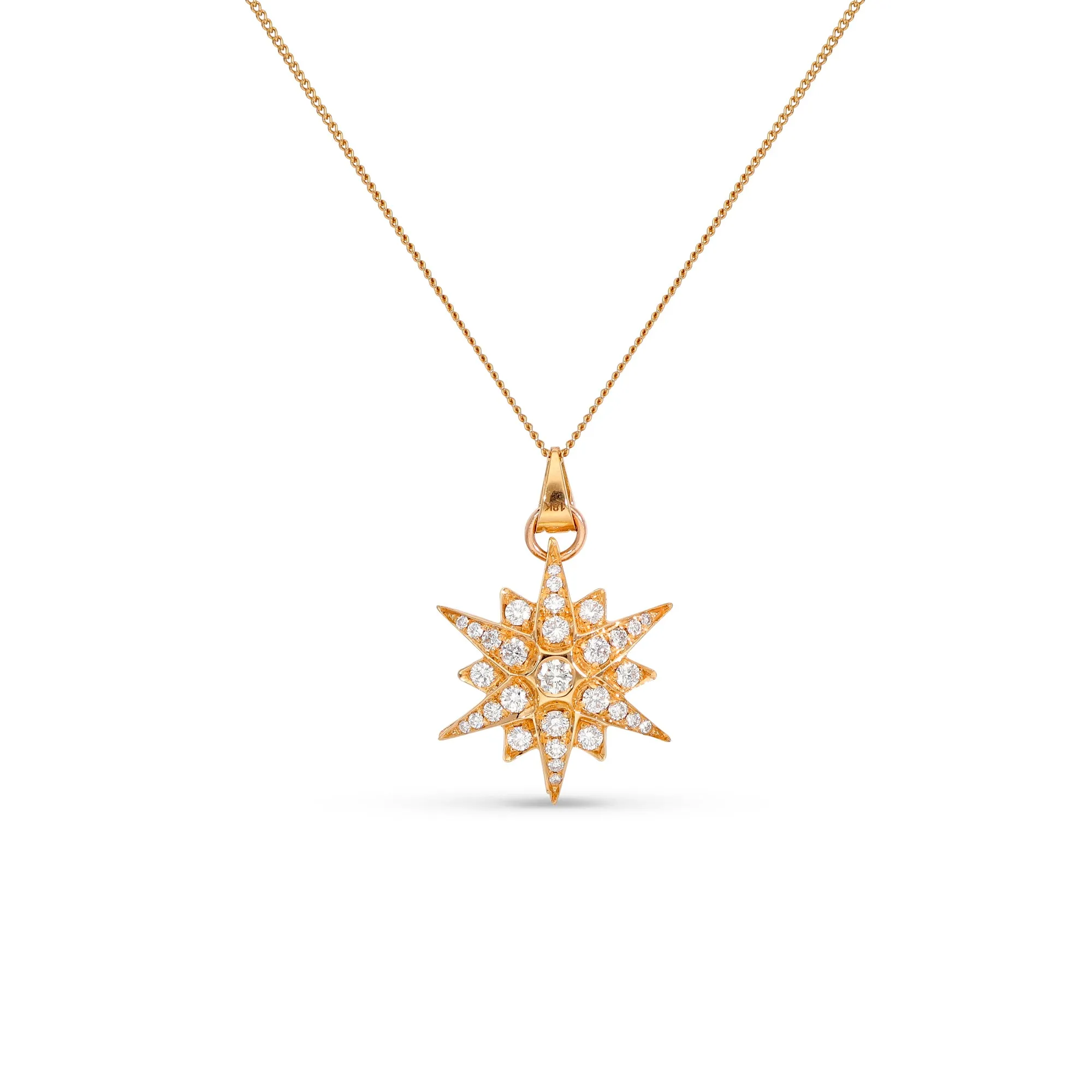 Diamond North Star Pendant Necklace - 1.1 Carat