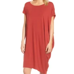 Eileen Fisher Serno Ballet Neck Asymmetrical shift dress XS/TP Lightweig…