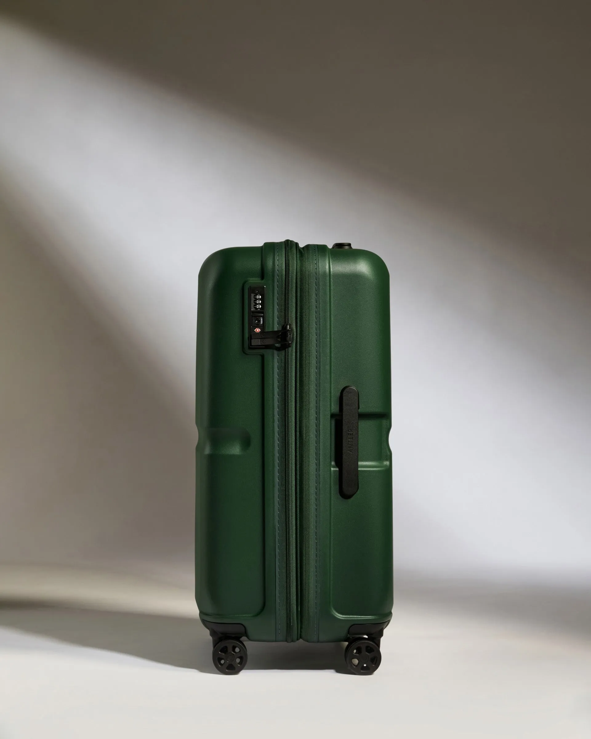 Expandable Carry-on Luggage Set in Antler Green - Single Stripe