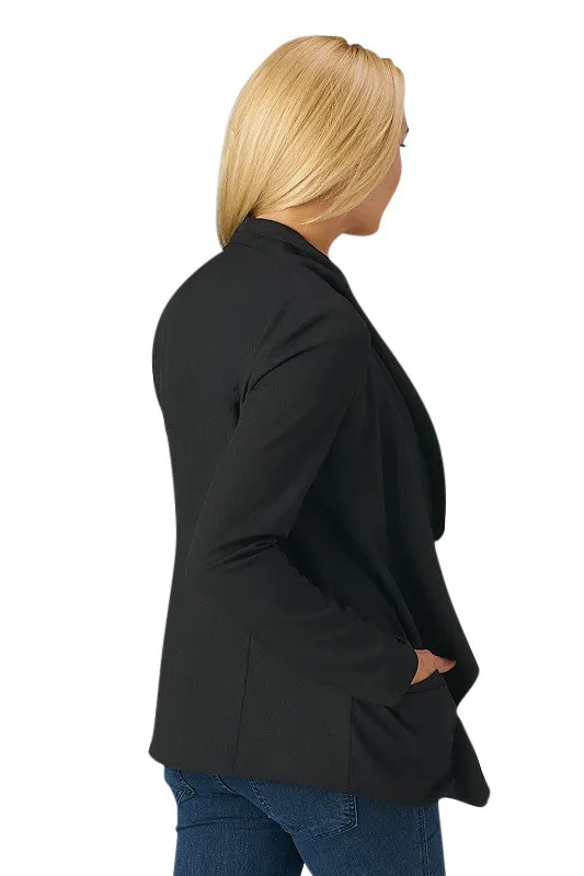 Felicia Batwing Collar Dual Pocket Blazer