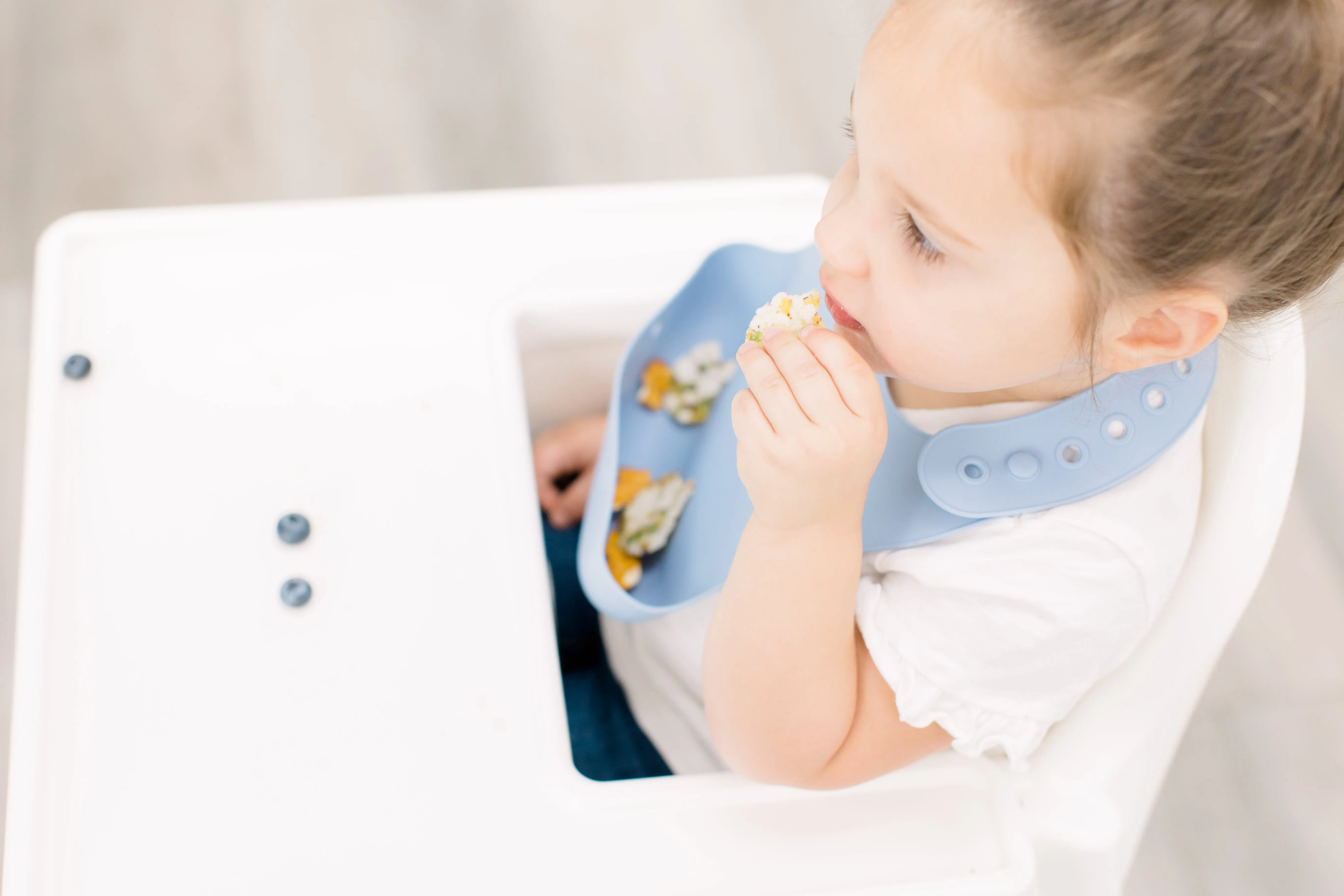 Foodie® Bib Silicone Bib With Food Catcher Pocket 2 Pack: Periwinkle   Cement