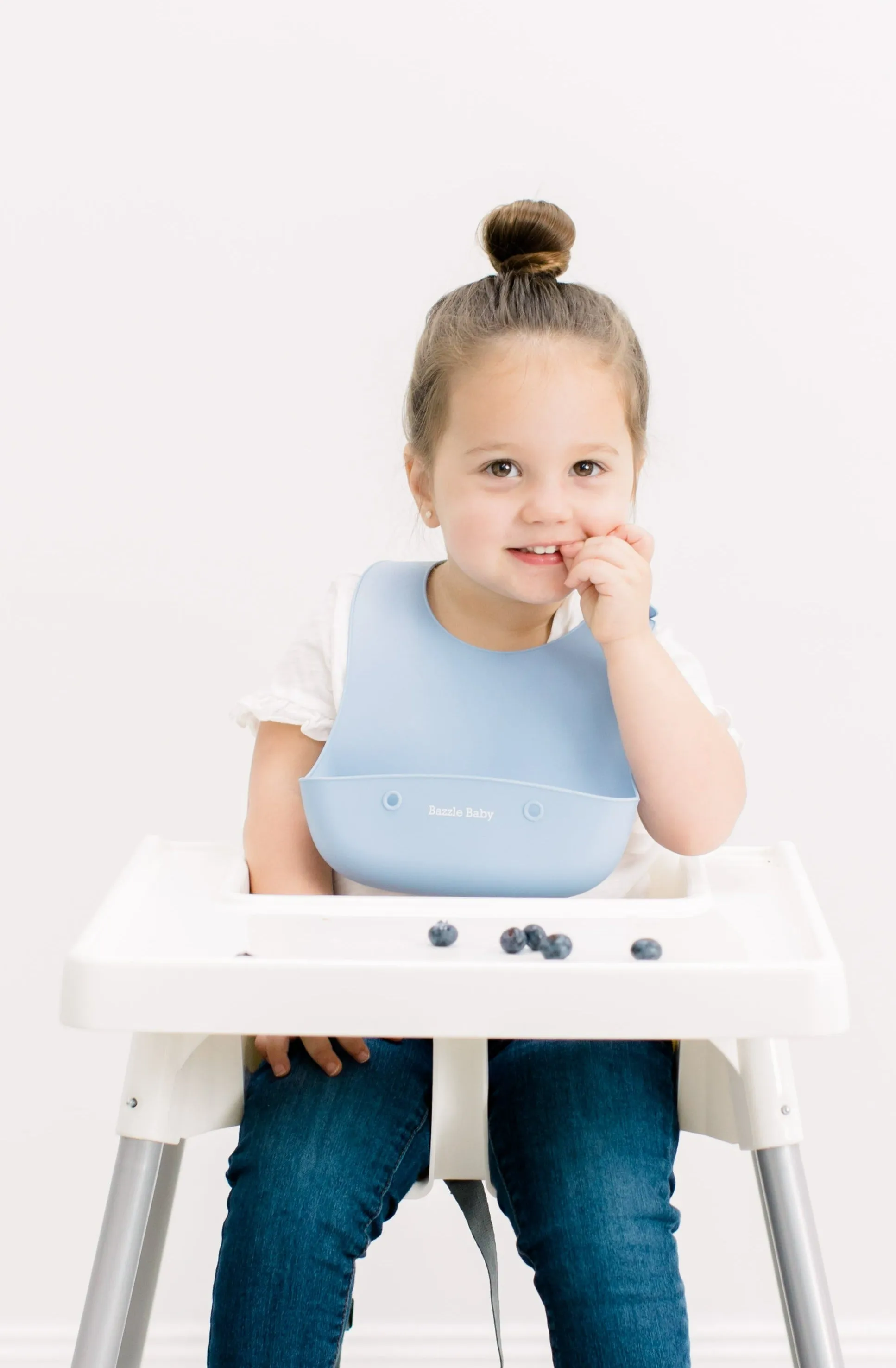 Foodie® Bib Silicone Bib With Food Catcher Pocket 2 Pack: Periwinkle   Cement