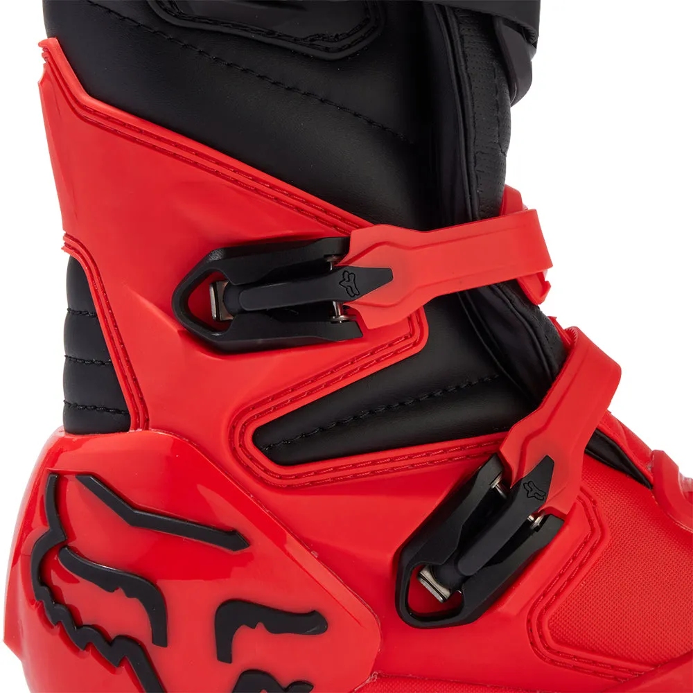 FOX YOUTH COMP BOOTS [FLO RED]
