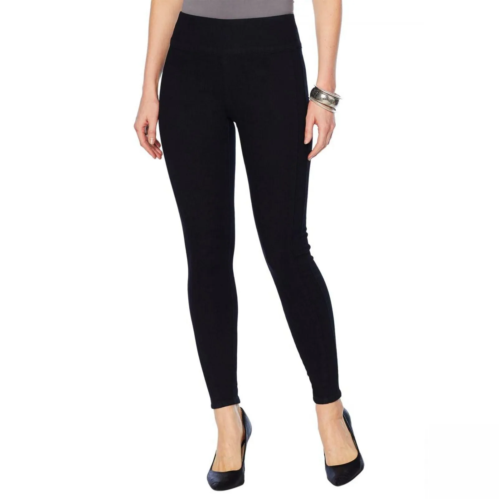 G by Giuliana Women's Plus Size 4-Way Stretch Denim Leggings Black 20W