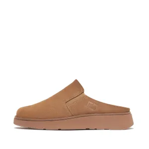 Gen-FF Elasticated Suede Mules in Light Tan