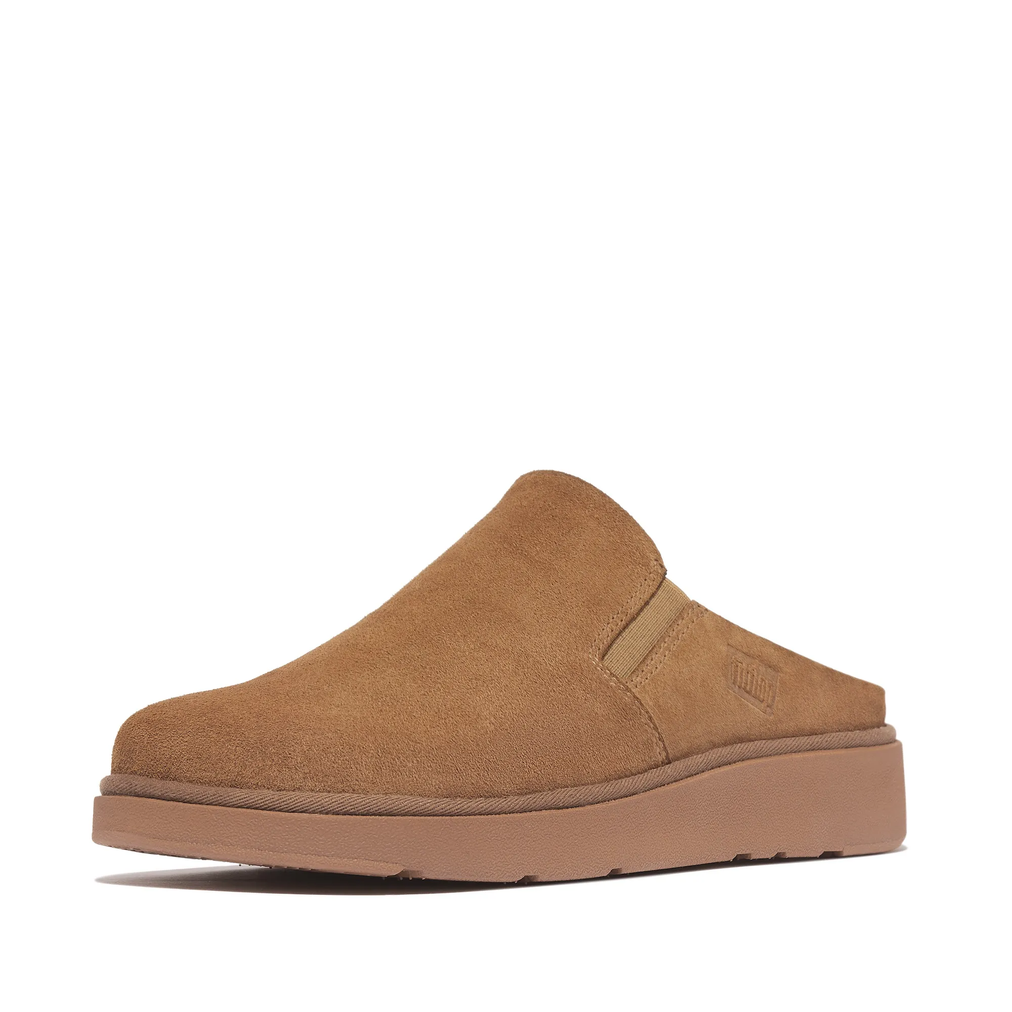 Gen-FF Elasticated Suede Mules in Light Tan