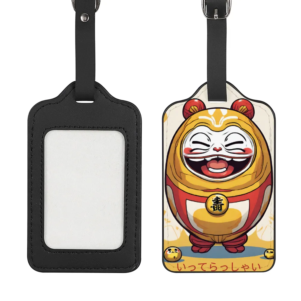 Happy Daruma Doll Luggage Tag