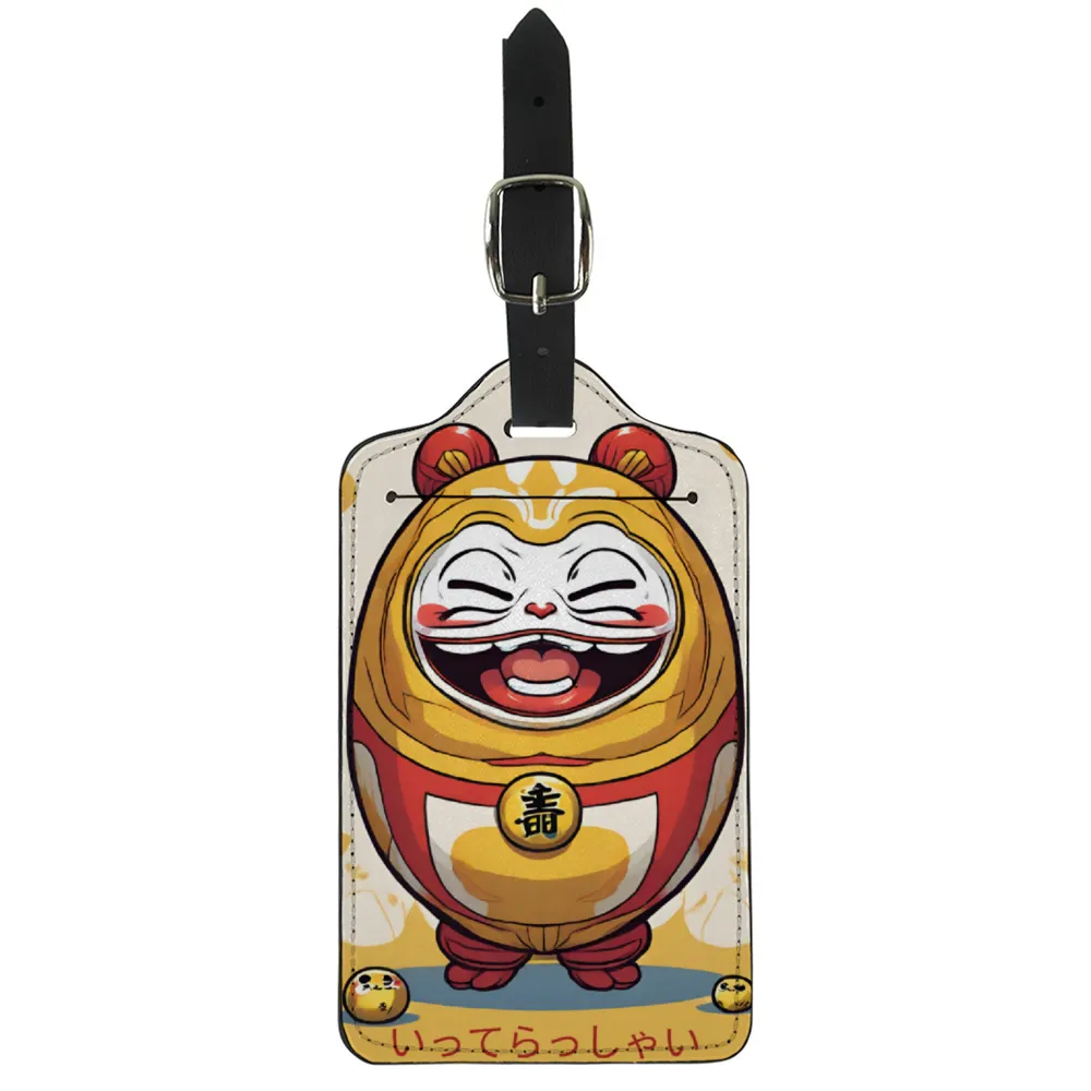 Happy Daruma Doll Luggage Tag