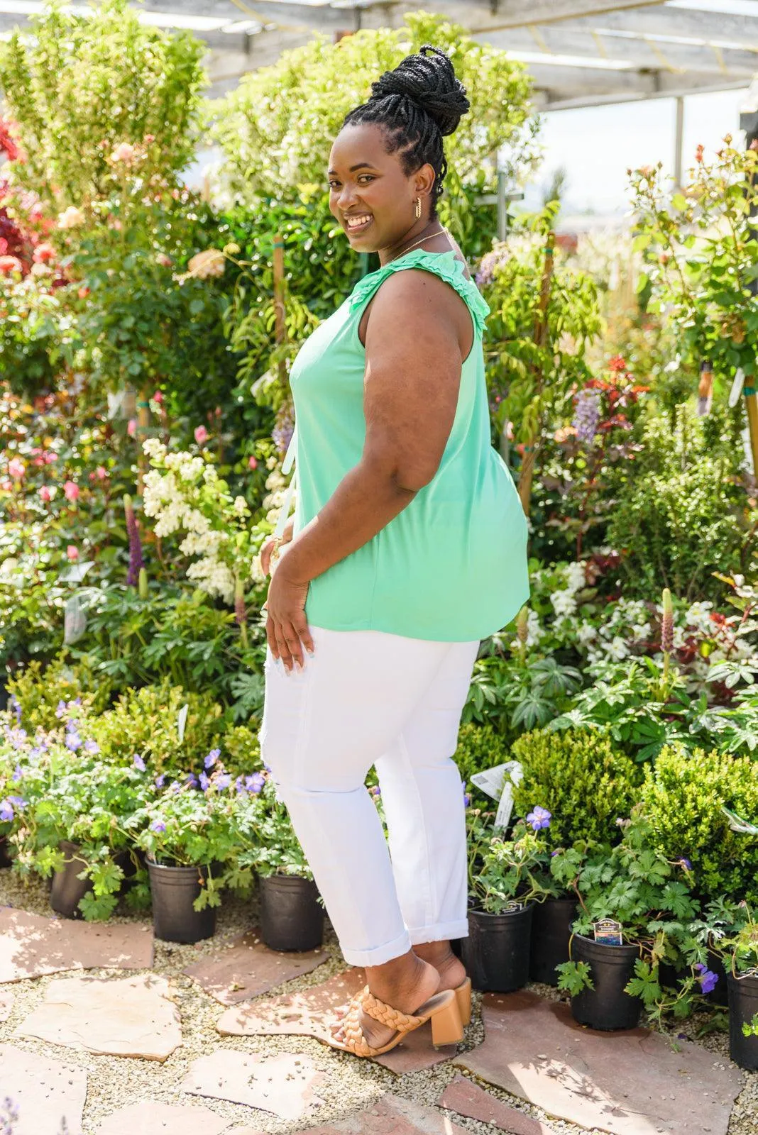 Hazel Blues® | Cherry Girl Tank in Green