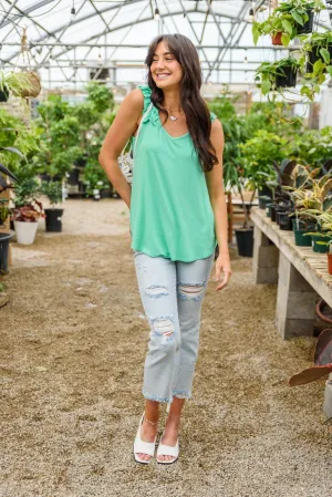 Hazel Blues® | Cherry Girl Tank in Green