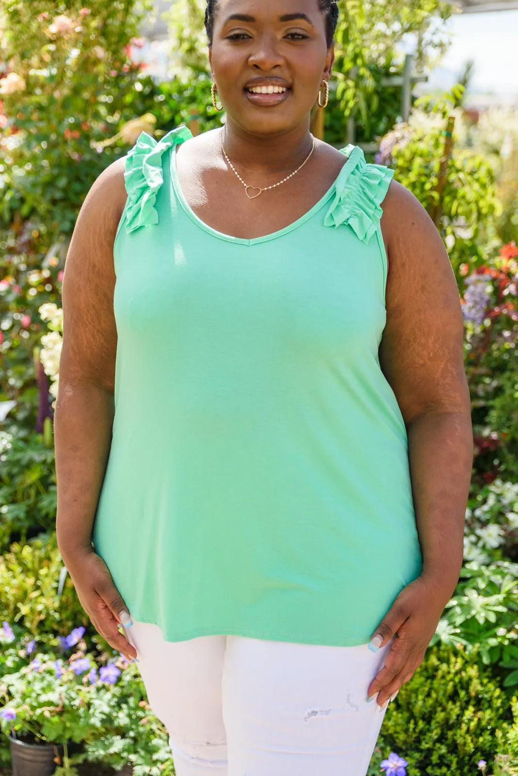 Hazel Blues® | Cherry Girl Tank in Green