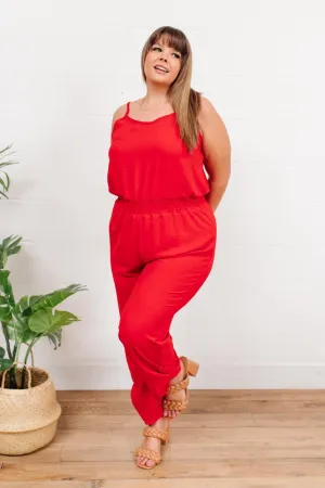 Hazel Blues® | Livin' The Dream Jumpsuit in Red
