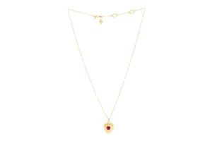 HEART-SHAPED WITH POINTED EDGES WITH PURPLE NECKLACE