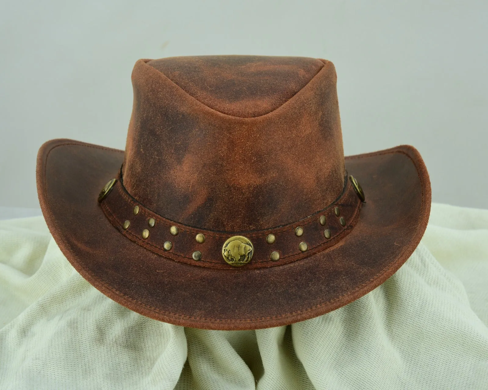 HL80139 AMERICAN REDDISH LEATHER HAT