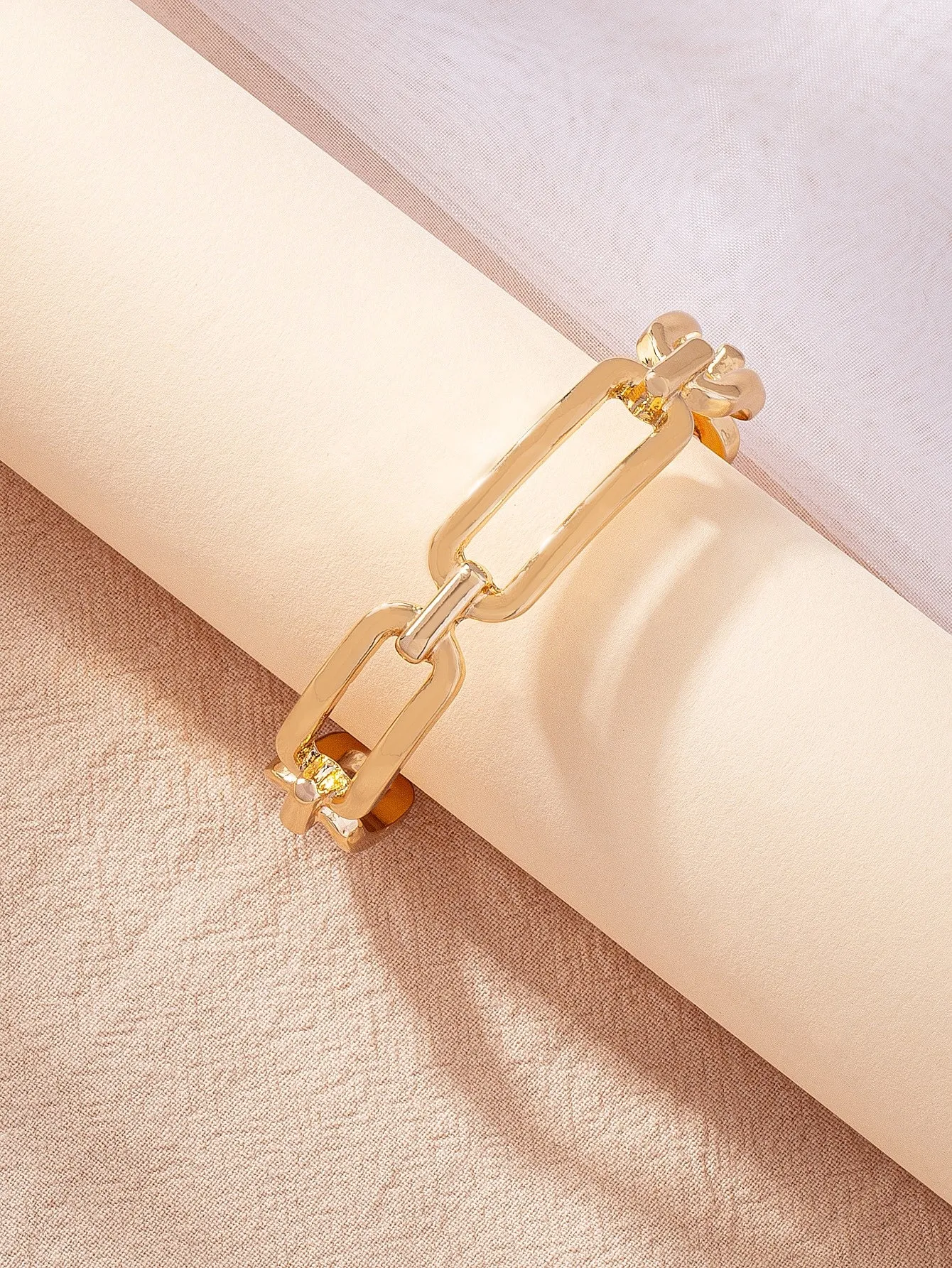 Hollow Out Cuff Bangle - Gold