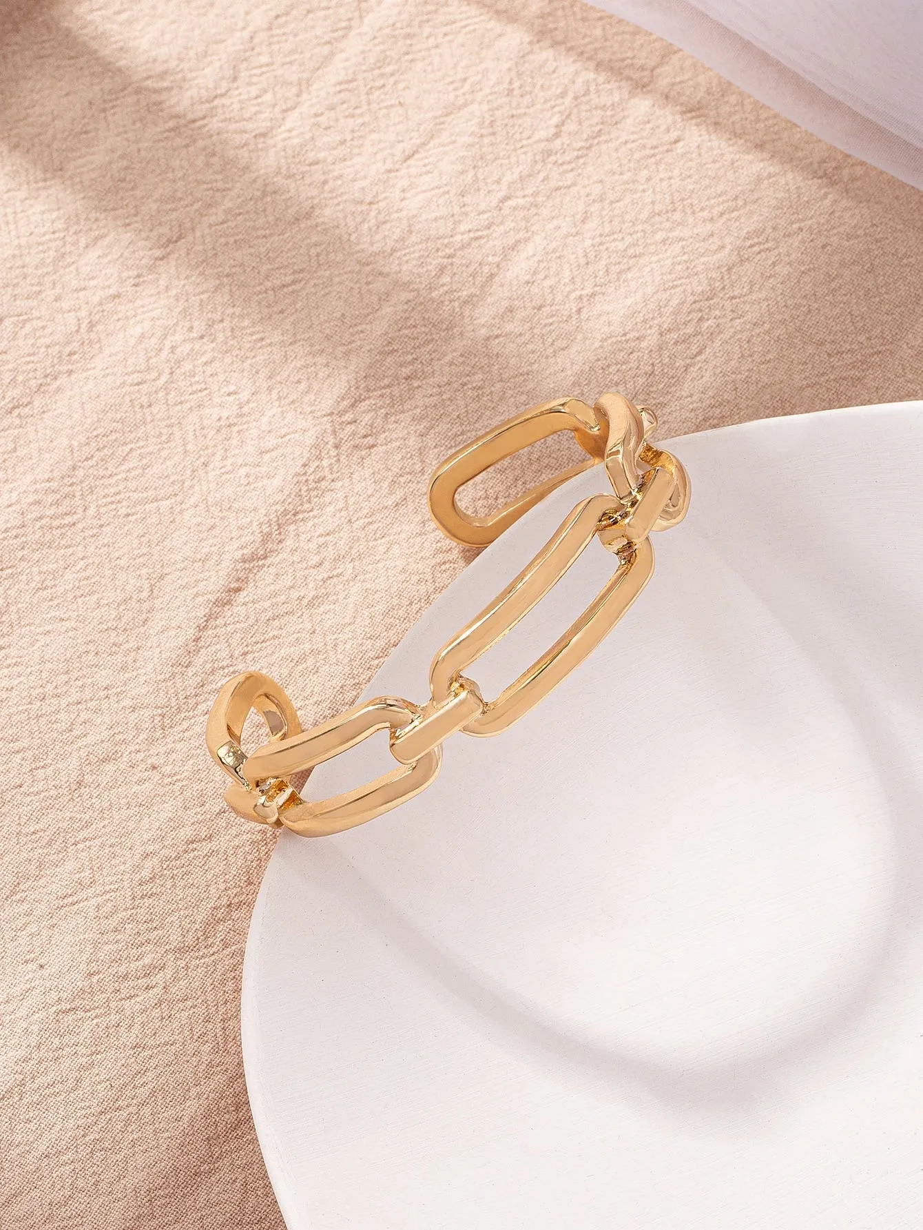 Hollow Out Cuff Bangle - Gold