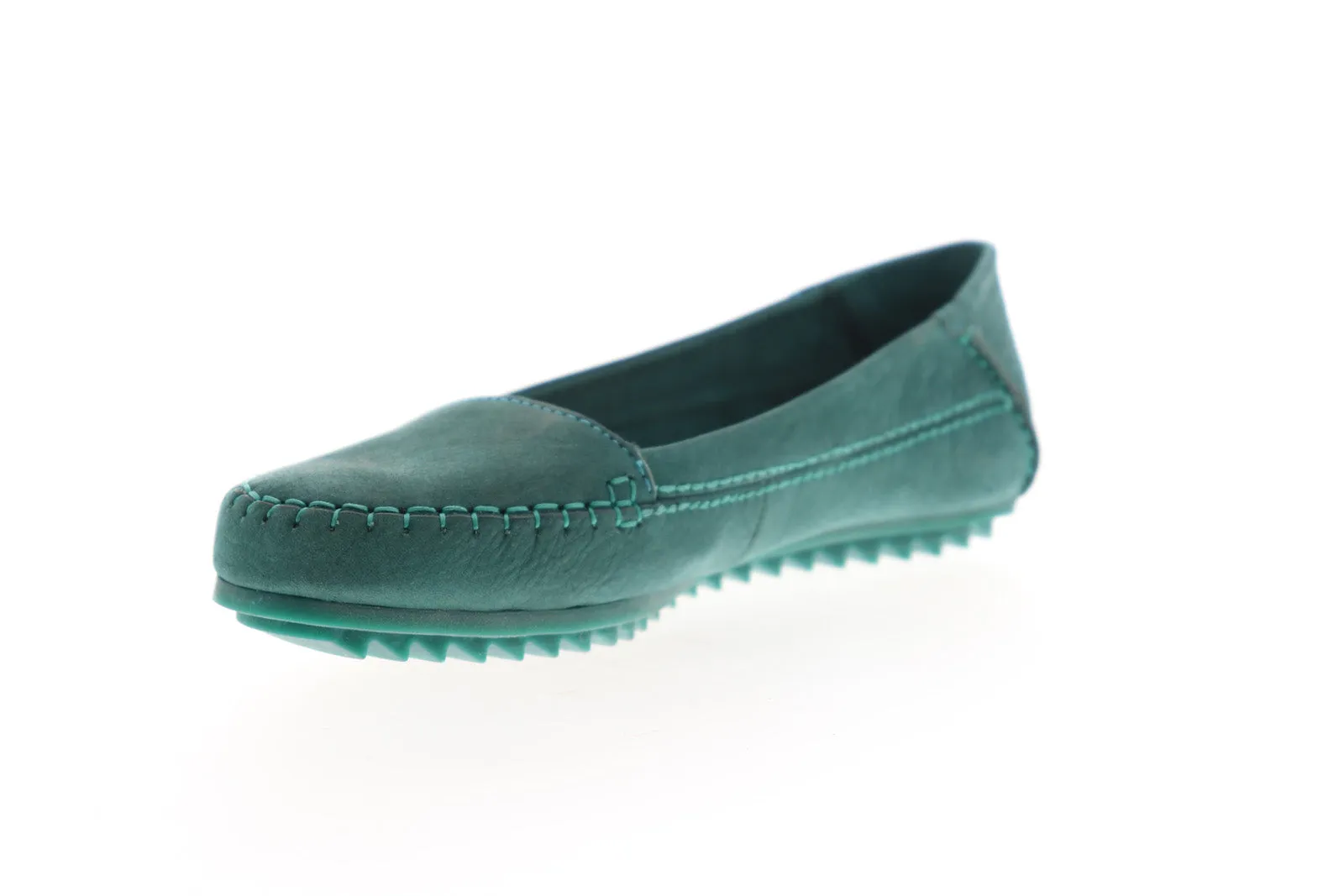 Hush Puppies Thora Create HW05238 Womens Green Suede Slip On Ballet Flats Shoes