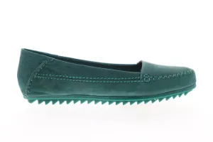 Hush Puppies Thora Create HW05238 Womens Green Suede Slip On Ballet Flats Shoes