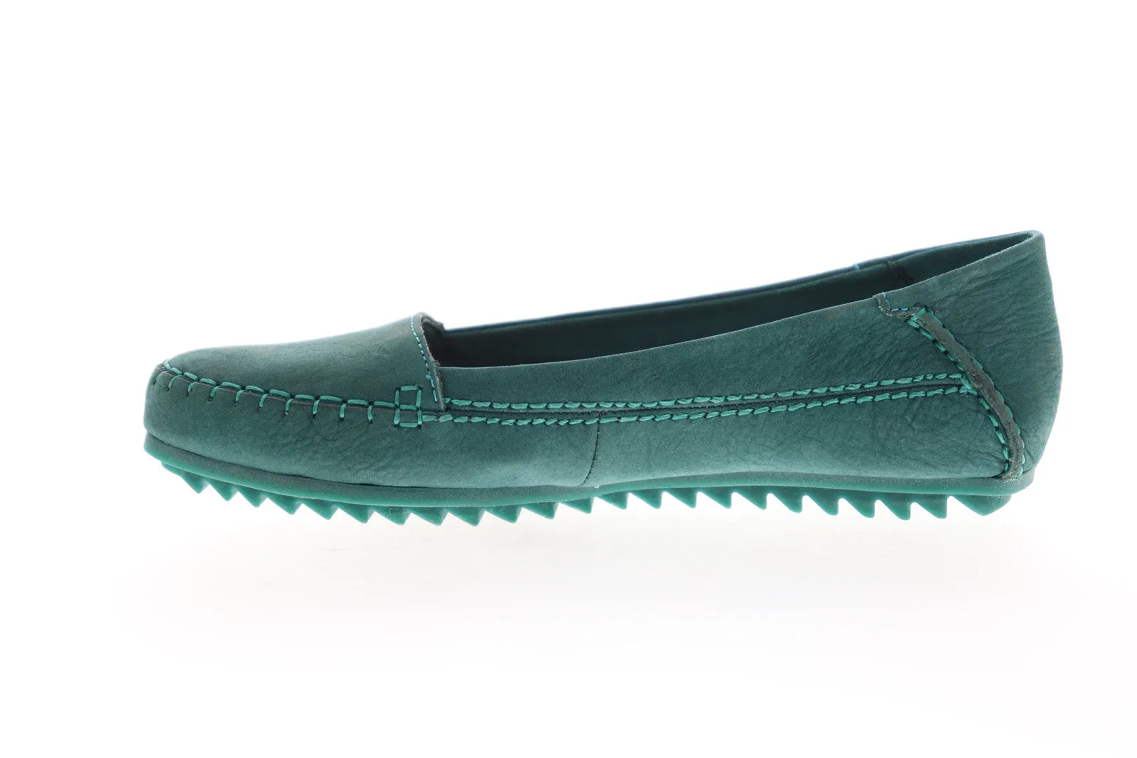 Hush Puppies Thora Create HW05238 Womens Green Suede Slip On Ballet Flats Shoes