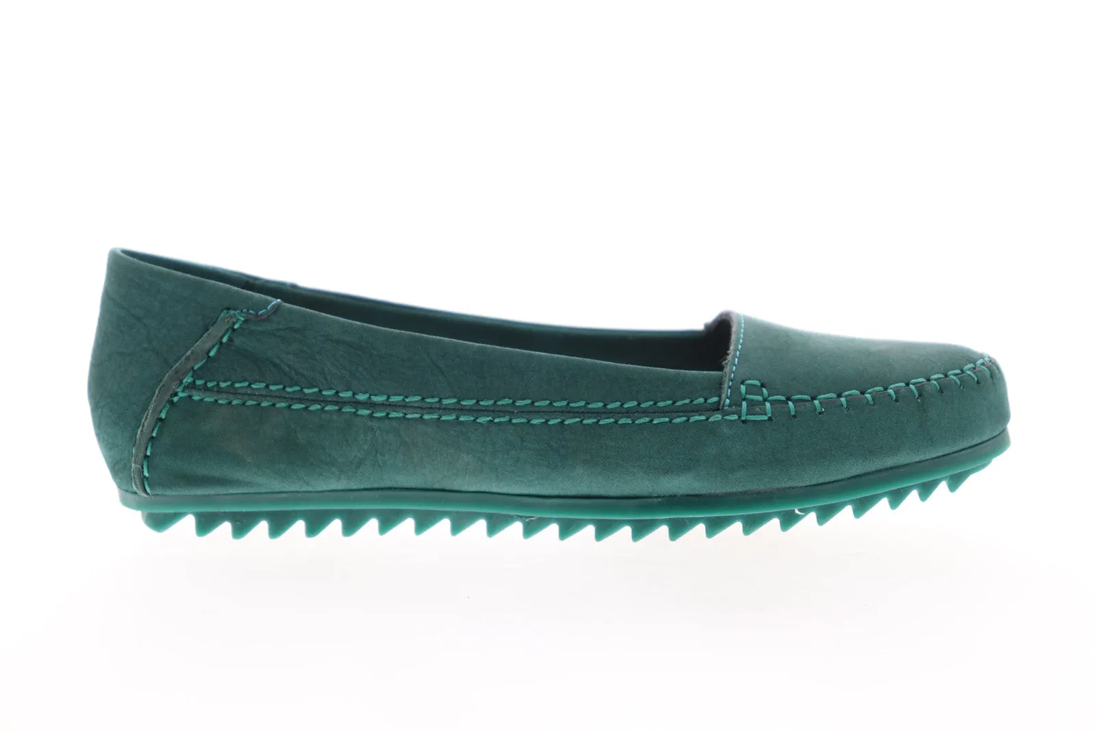 Hush Puppies Thora Create HW05238 Womens Green Suede Slip On Ballet Flats Shoes