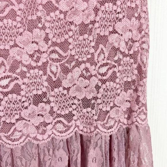 Intimately‎ Free People Dress Womens XS Purple Lace Slip Maxi Sheer NWT
