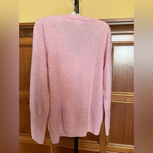 J. Crew Sweater Women’s Italian Cashmere V Neck Heather Pink Size M