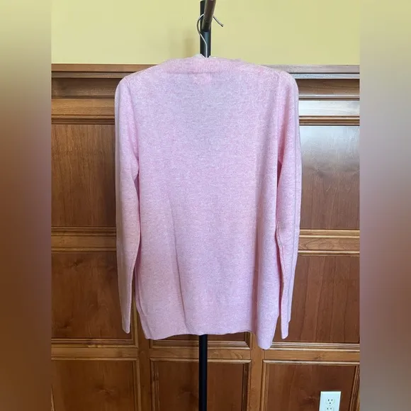 J. Crew Sweater Women’s Italian Cashmere V Neck Heather Pink Size M