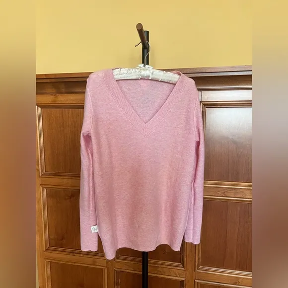 J. Crew Sweater Women’s Italian Cashmere V Neck Heather Pink Size M