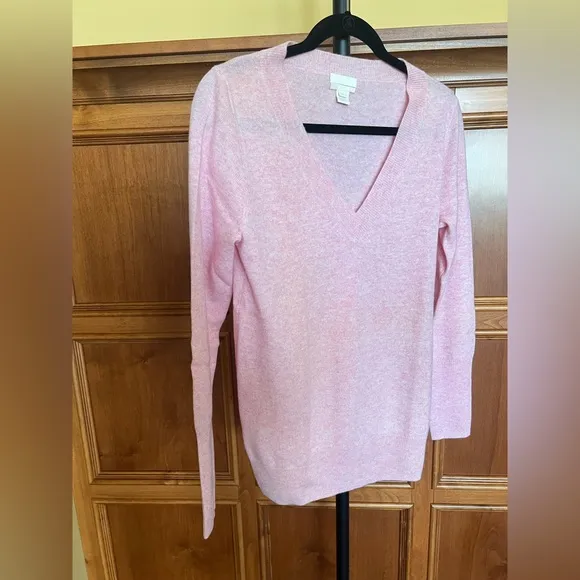 J. Crew Sweater Women’s Italian Cashmere V Neck Heather Pink Size M