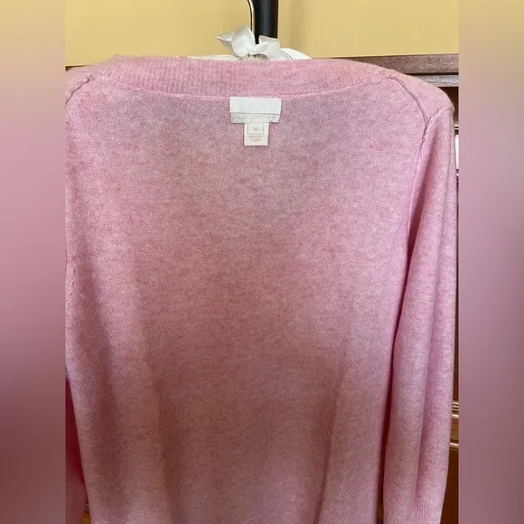 J. Crew Sweater Women’s Italian Cashmere V Neck Heather Pink Size M