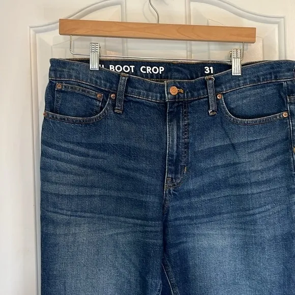 J.Crew | 2022 9&quot; Mid-rise Mid-Wash Demi-Boot Crop Jean Size 31/12 Classic Casual