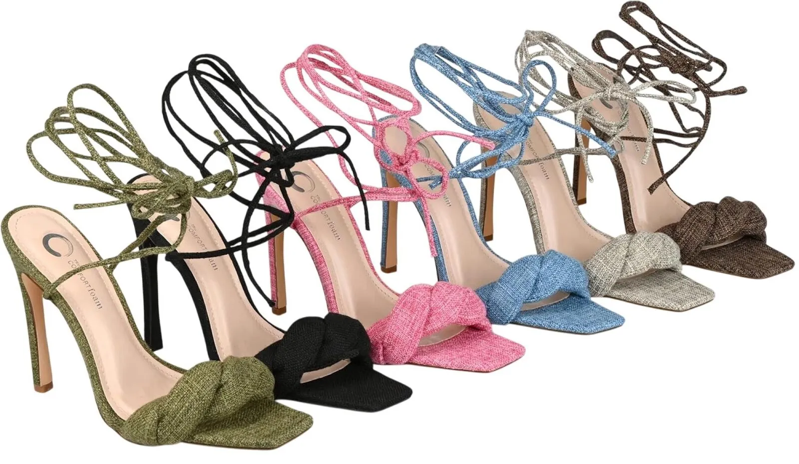 Journee Collection Womens Edelie Tru Comfort Foam High Stiletto Sandals Blue 8M