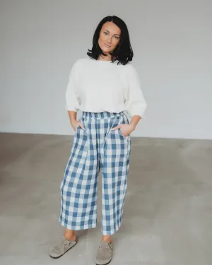 Judy Reversible Blue Check Trousers