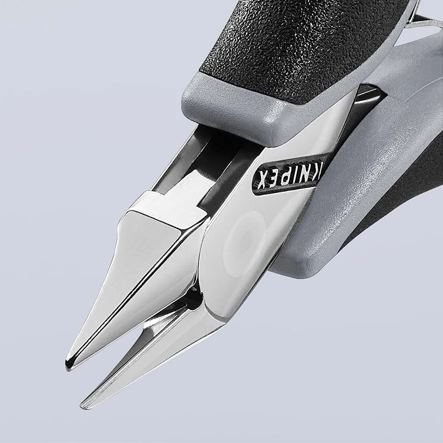 KNIPEX Electronics Diagonal Cutter Pliers Pointed Flat Head Small Bevel 115mm Multi Component Grips 77 52 115 ESD