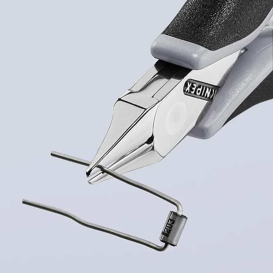 KNIPEX Electronics Diagonal Cutter Pliers Pointed Flat Head Small Bevel 115mm Multi Component Grips 77 52 115 ESD