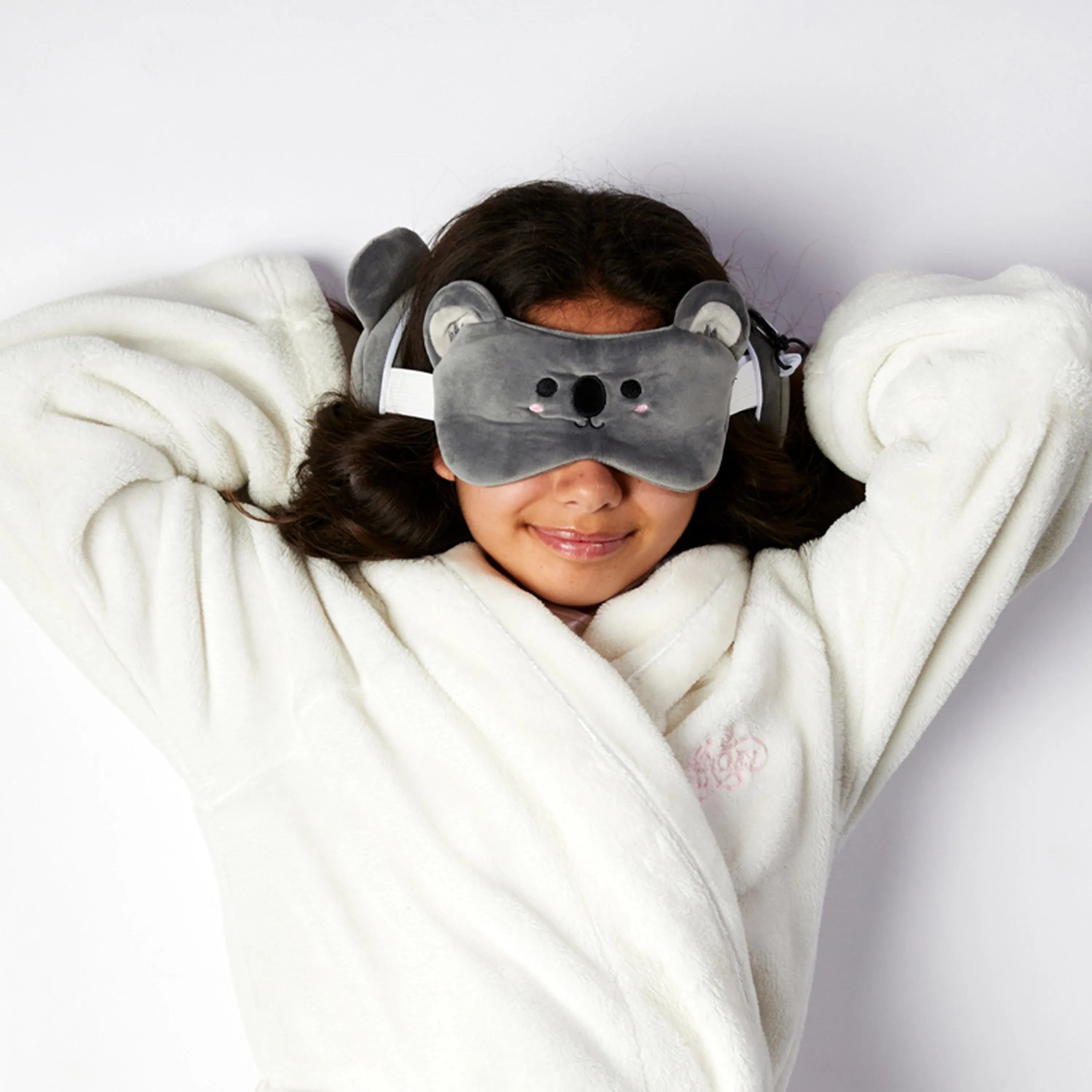 Koala Relaxeazzz Plush Round Travel Pillow & Eye Mask Set