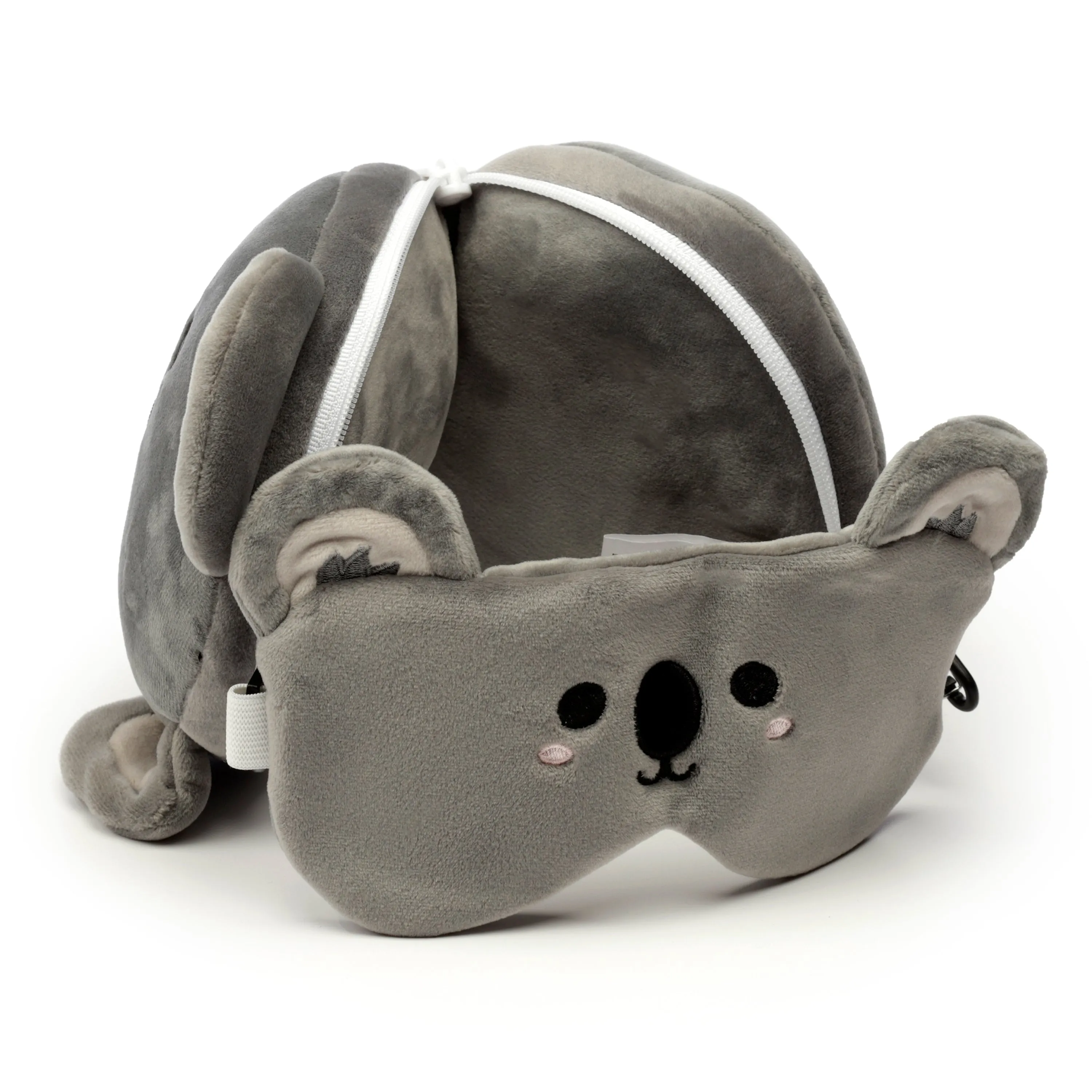 Koala Relaxeazzz Plush Round Travel Pillow & Eye Mask Set