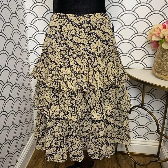 Lauren Ralph Lauren Modern Maasai Ruffle Midi Skirt